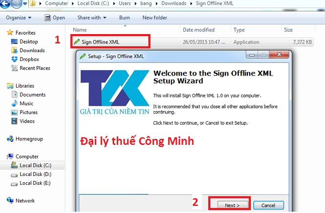 Hướng dẫn cài đặt phần mềm KÝ OFFLINE FILE XML