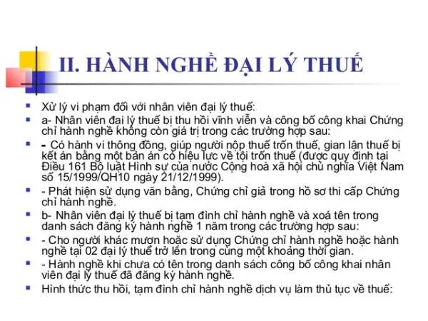 Xử lý nhân viên Đại lý thuế