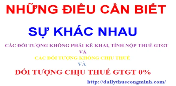 Các đối tượng không phải kê khai, tính nộp thuế GTGT