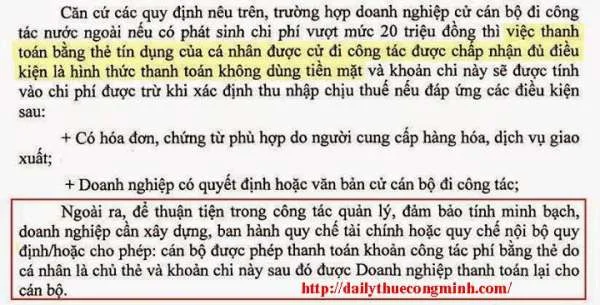 Thanh toán bằng thẻ của cá nhân được tính Thuế TNDN