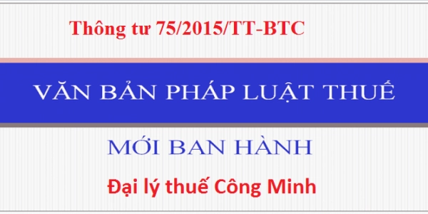 Thông tư 75/2015/TT-BTC