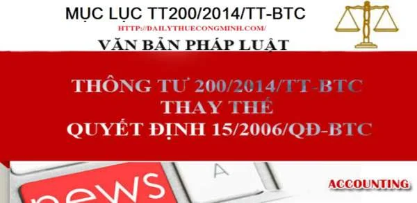 Mục lục thông tư 200/2014/TT-BTC