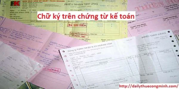 Chữ ký trên chứng từ kế toán