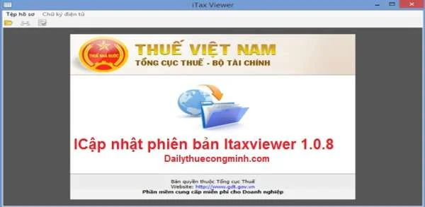 Cập nhật phiên bản Itaxviewer 1.0.8