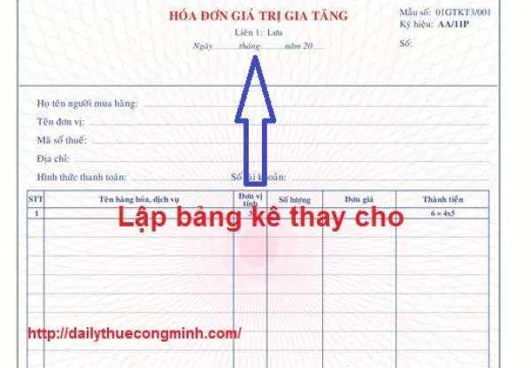 Những lĩnh vực nào được lập bảng kê thay liên 1 của hóa đơn