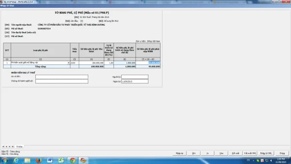 Hướng dẫn lập tờ khai 01/PHLP phí, lệ phí bằng HTKK mới nhất