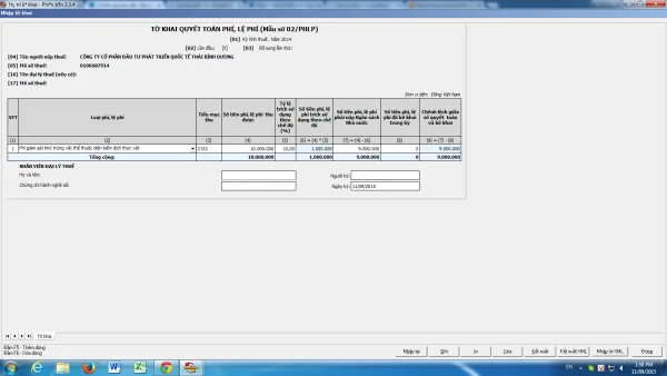 Hướng dẫn lập tờ khai 02/PHLP Tờ khai quyết toán phí, lệ phí