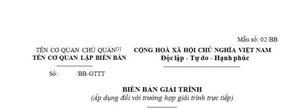 Biên bản giải trình theo Thông tư 166 năm 2013