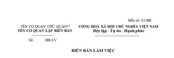 Biên bản làm việc ban hành theo thông tư 166 năm 2013