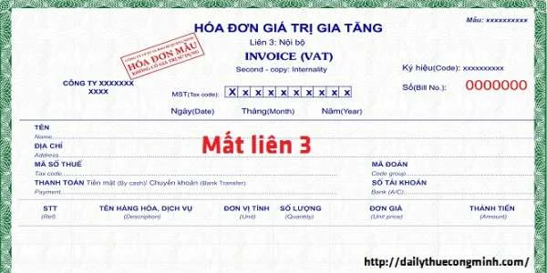 Xử phạt mất hóa đơn liên 3 là bao nhiêu?