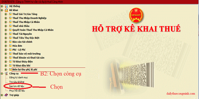 Hướng dẫn sao lưu và phục hồi dữ liệu trên HTKK