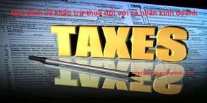 Quy định về khấu trừ thuế đối với cá nhân kinh doanh
